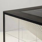 Lampes solaires cubiques transparentes noires pour poteaux extérieurs
