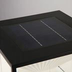 Lampes solaires cubiques transparentes noires pour poteaux extérieurs
