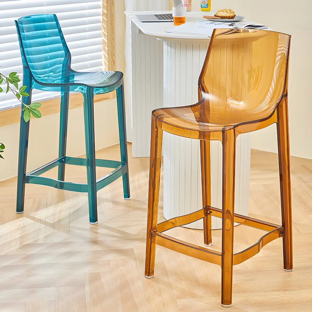 Tabouret de bar moderne en acrylique, coloré, durable et élégant