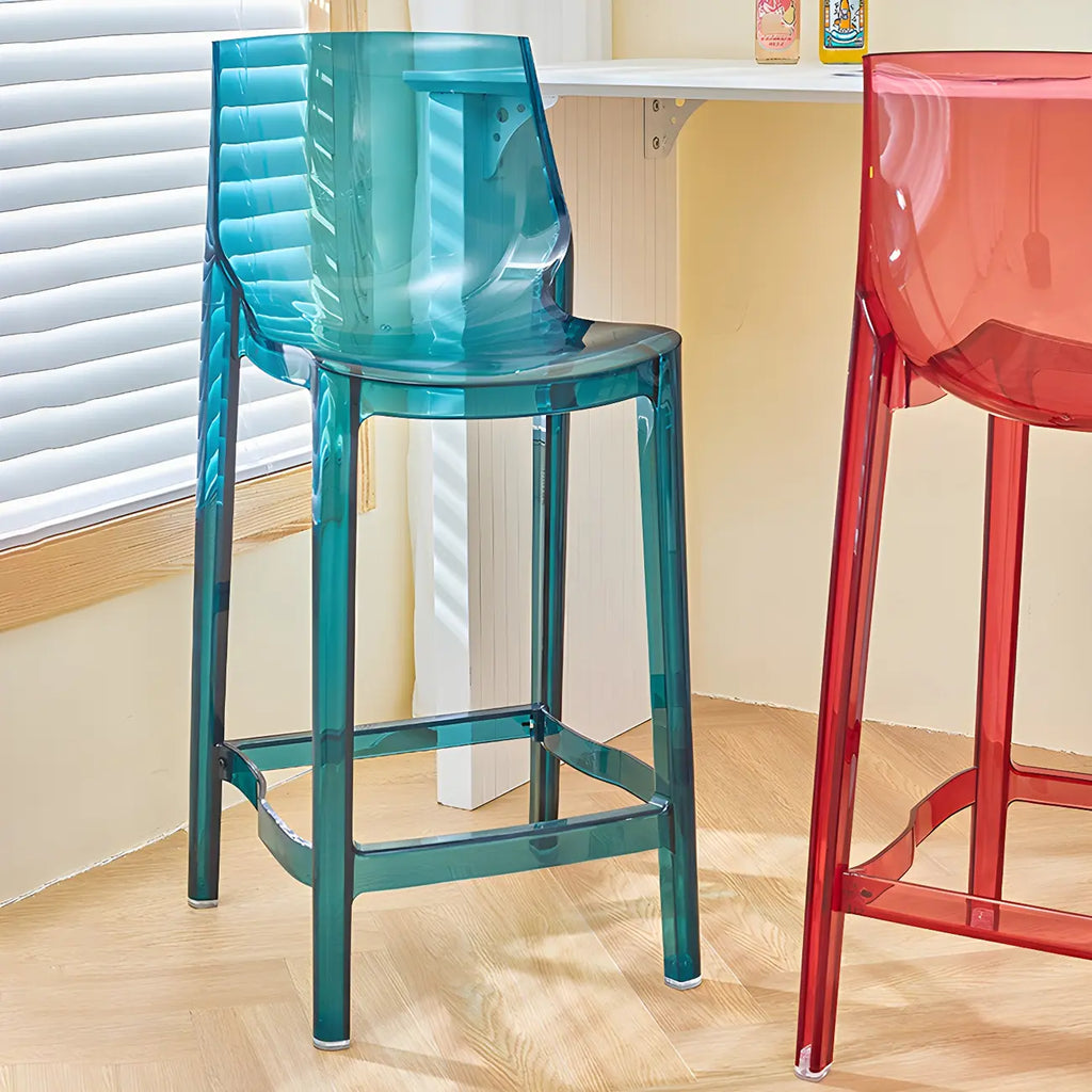 Tabouret de bar moderne en acrylique, coloré, durable et élégant