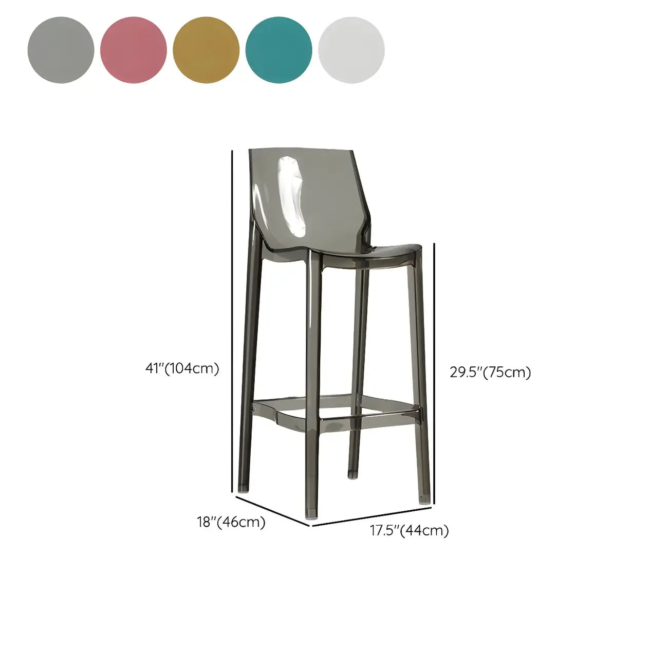Tabouret de bar moderne en acrylique, coloré, durable et élégant