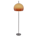 Lampadaire contemporain avec dôme en verre orange ambré
