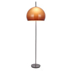 Lampadaire contemporain avec dôme en verre orange ambré