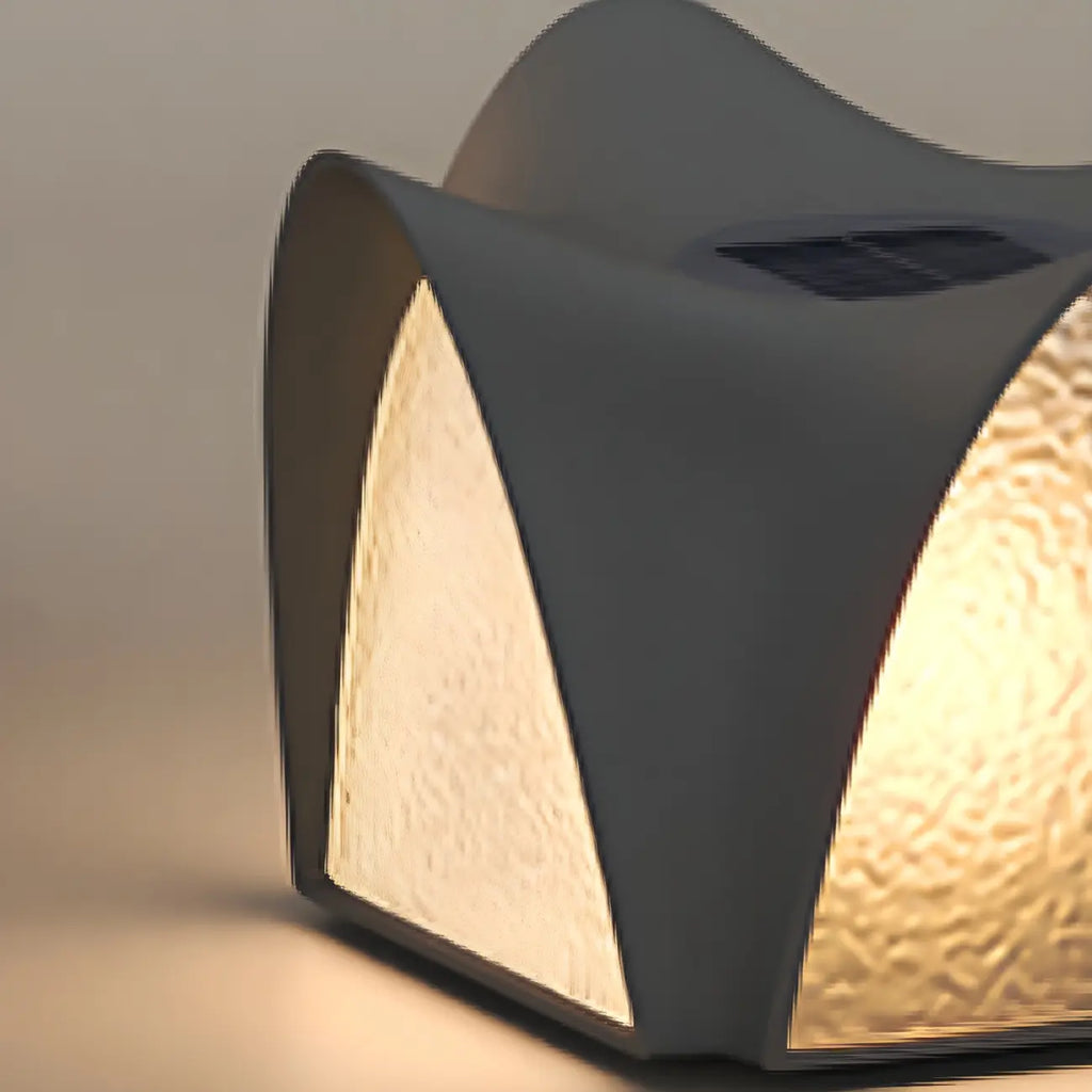 Lampade da esterno a energia solare ad arco nere testurizzate per pali