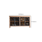 Vitrine classique à deux tiroirs en bois brun moyen et verre