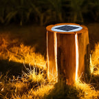 Lampes de poteau d'extérieur contemporaines en résine solaire pour souches d'arbre