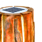 Lampes de poteau d'extérieur contemporaines en résine solaire pour souches d'arbre