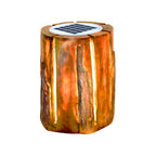 Lampes de poteau d'extérieur contemporaines en résine solaire pour souches d'arbre