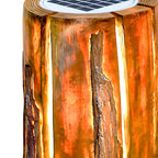 Lampes de poteau d'extérieur contemporaines en résine solaire pour souches d'arbre