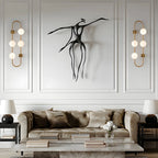 Applique murale ovale élégante dorée à 4 lumières