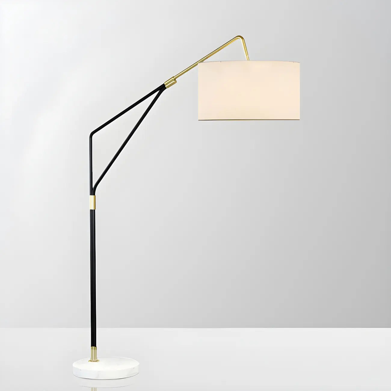 Lampadaire LED moderne, inclinable et réglable, blanc, style moderne
