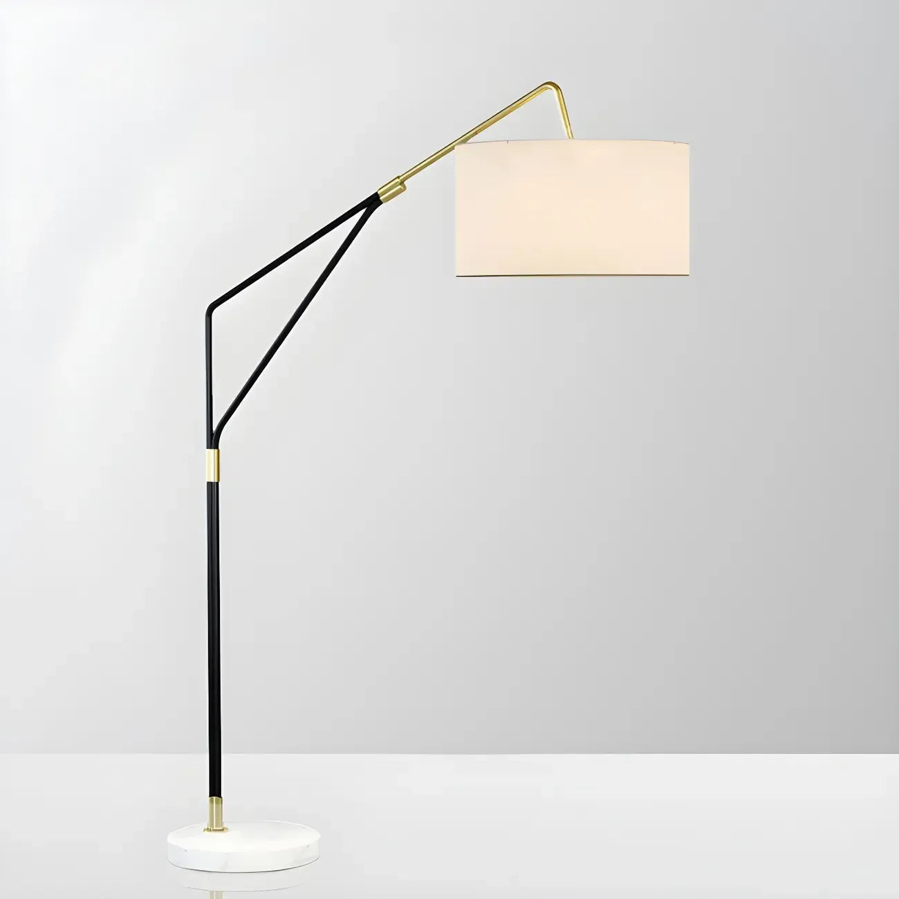 Lampadaire LED moderne, inclinable et réglable, blanc, style moderne
