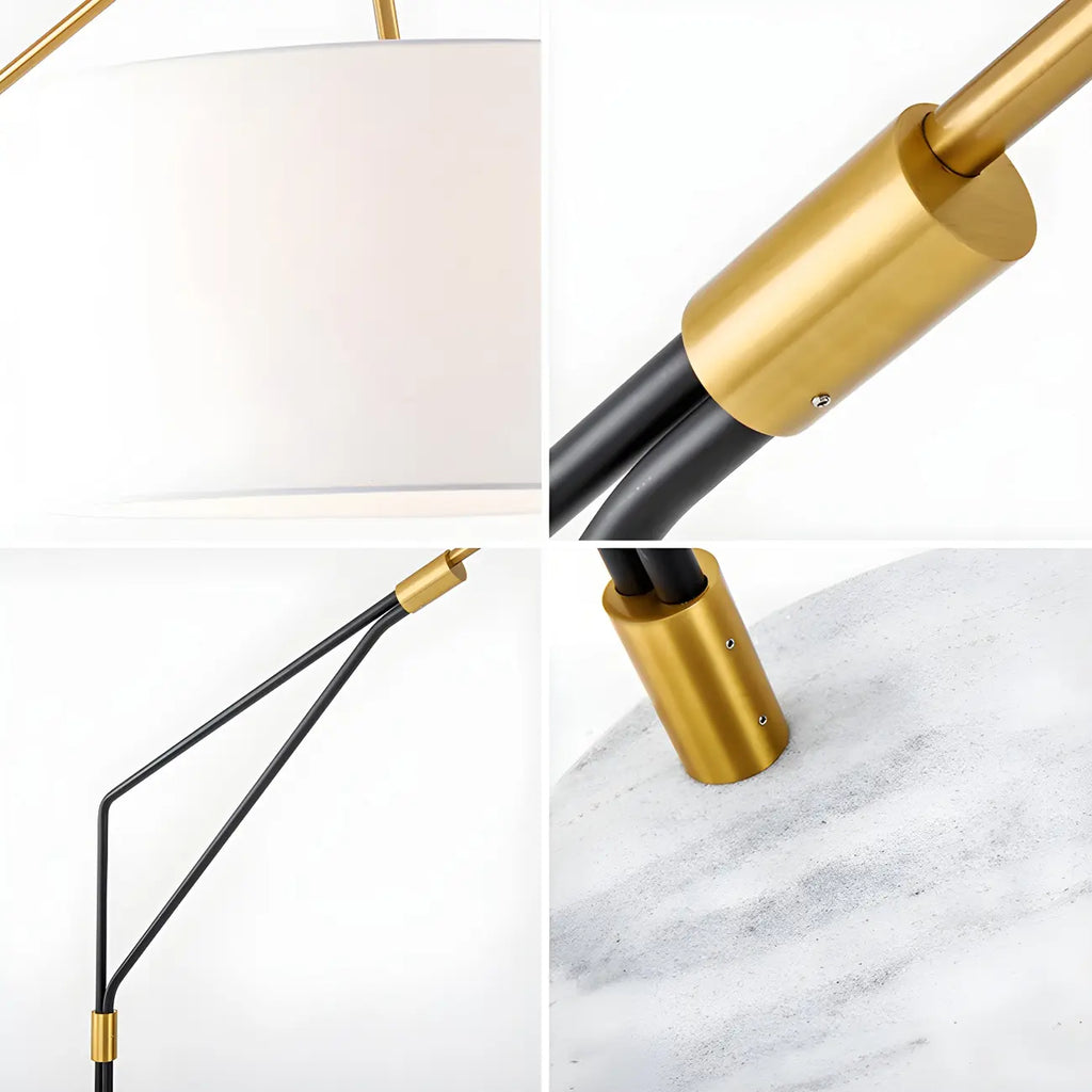 Lampadaire LED moderne, inclinable et réglable, blanc, style moderne