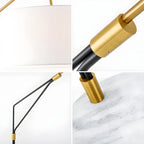Lampadaire LED moderne, inclinable et réglable, blanc, style moderne