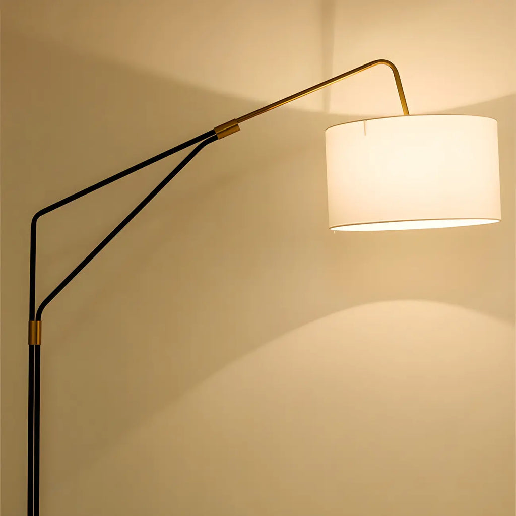 Lampadaire LED moderne, inclinable et réglable, blanc, style moderne