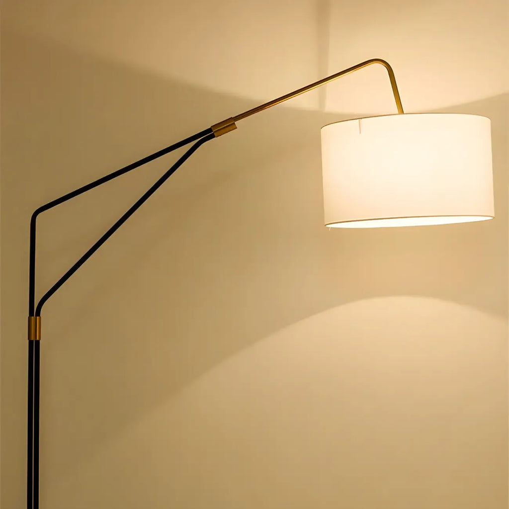Lampadaire LED moderne, inclinable et réglable, blanc, style moderne