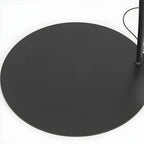 Lampadaire LED arqué doré avec anneau métallique et variateur,