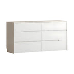 Commode minimaliste en bois blanc avec tiroirs à fermeture douce