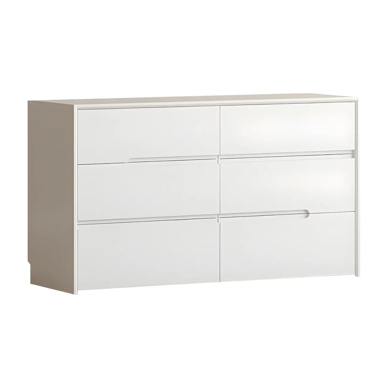 Commode minimaliste en bois blanc avec tiroirs à fermeture douce