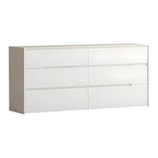 Commode minimaliste en bois blanc avec tiroirs à fermeture douce
