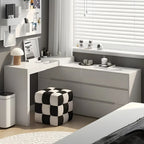 Commode minimaliste en bois blanc avec tiroirs à fermeture douce