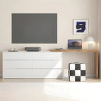Commode minimaliste en bois blanc avec tiroirs à fermeture douce