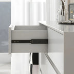 Commode minimaliste en bois blanc avec tiroirs à fermeture douce