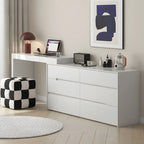 Commode minimaliste en bois blanc avec tiroirs à fermeture douce