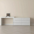 Commode minimaliste en bois blanc avec tiroirs à fermeture douce
