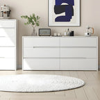 Commode minimaliste en bois blanc avec tiroirs à fermeture douce