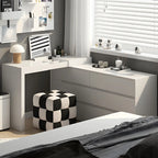 Commode minimaliste en bois blanc avec tiroirs à fermeture douce