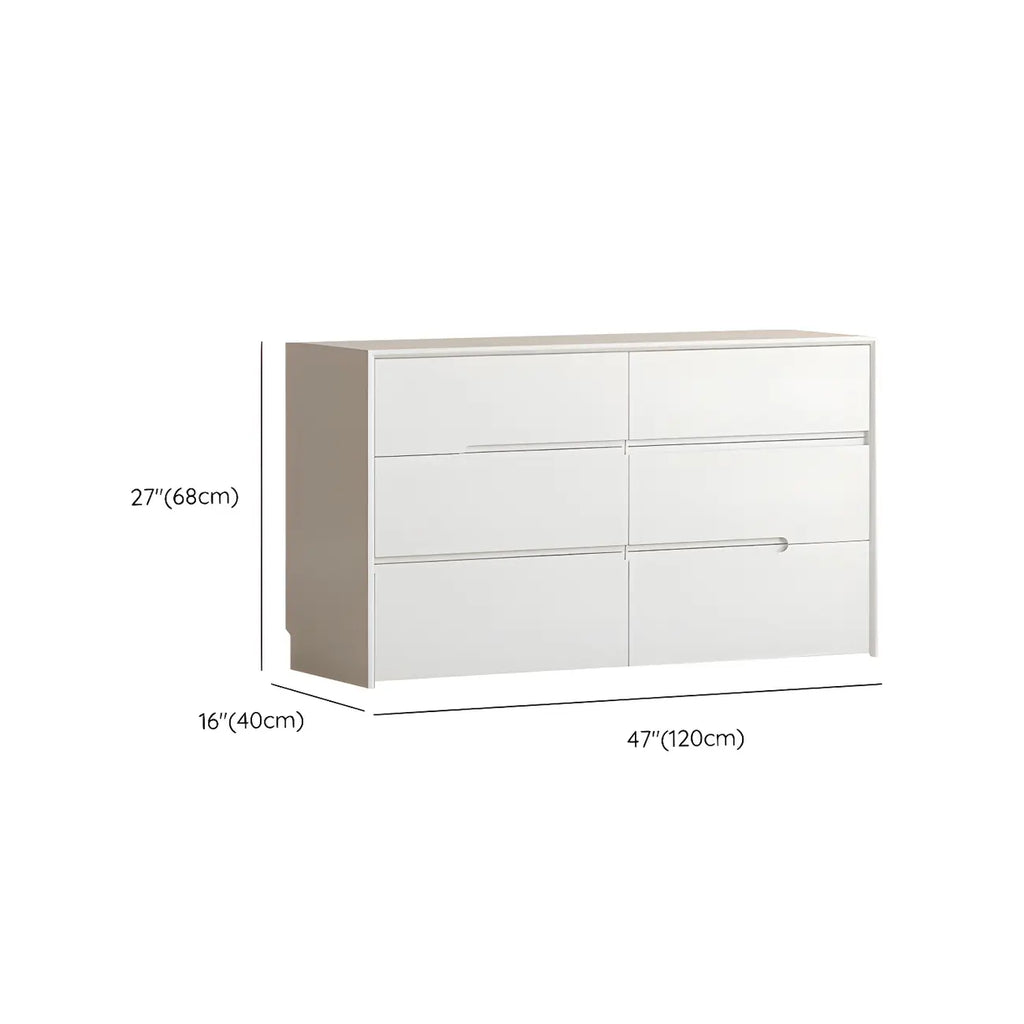 Commode minimaliste en bois blanc avec tiroirs à fermeture douce