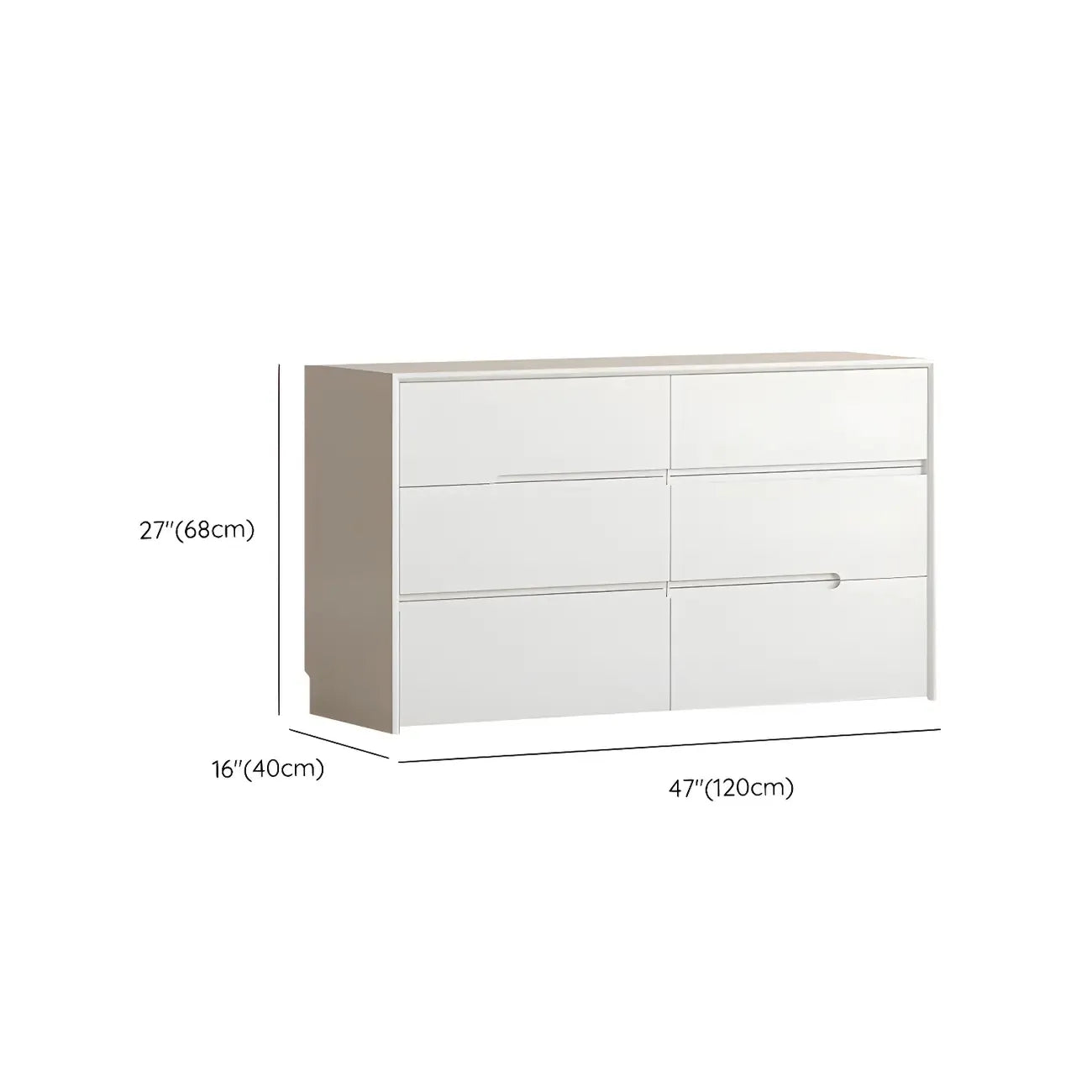 Commode minimaliste en bois blanc avec tiroirs à fermeture douce
