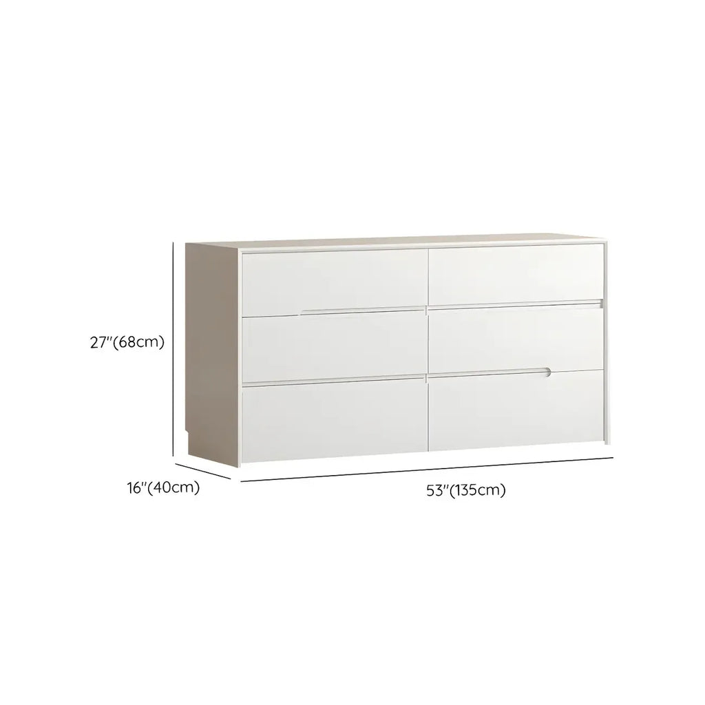 Commode minimaliste en bois blanc avec tiroirs à fermeture douce