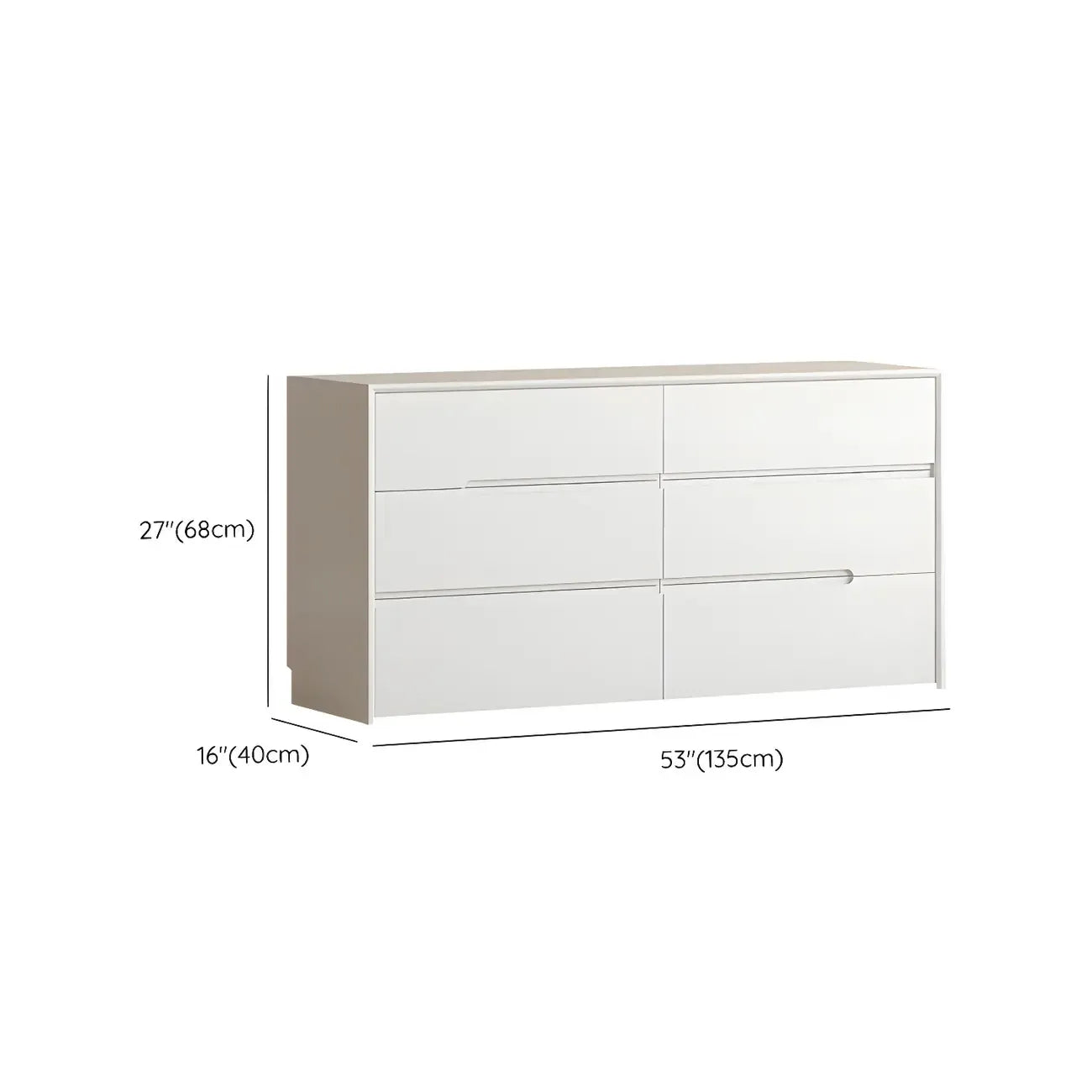 Commode minimaliste en bois blanc avec tiroirs à fermeture douce