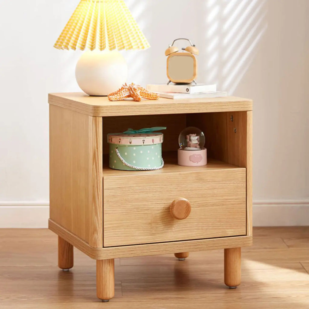 Table de chevet Childroom en bois massif à 2 niveaux avec pieds