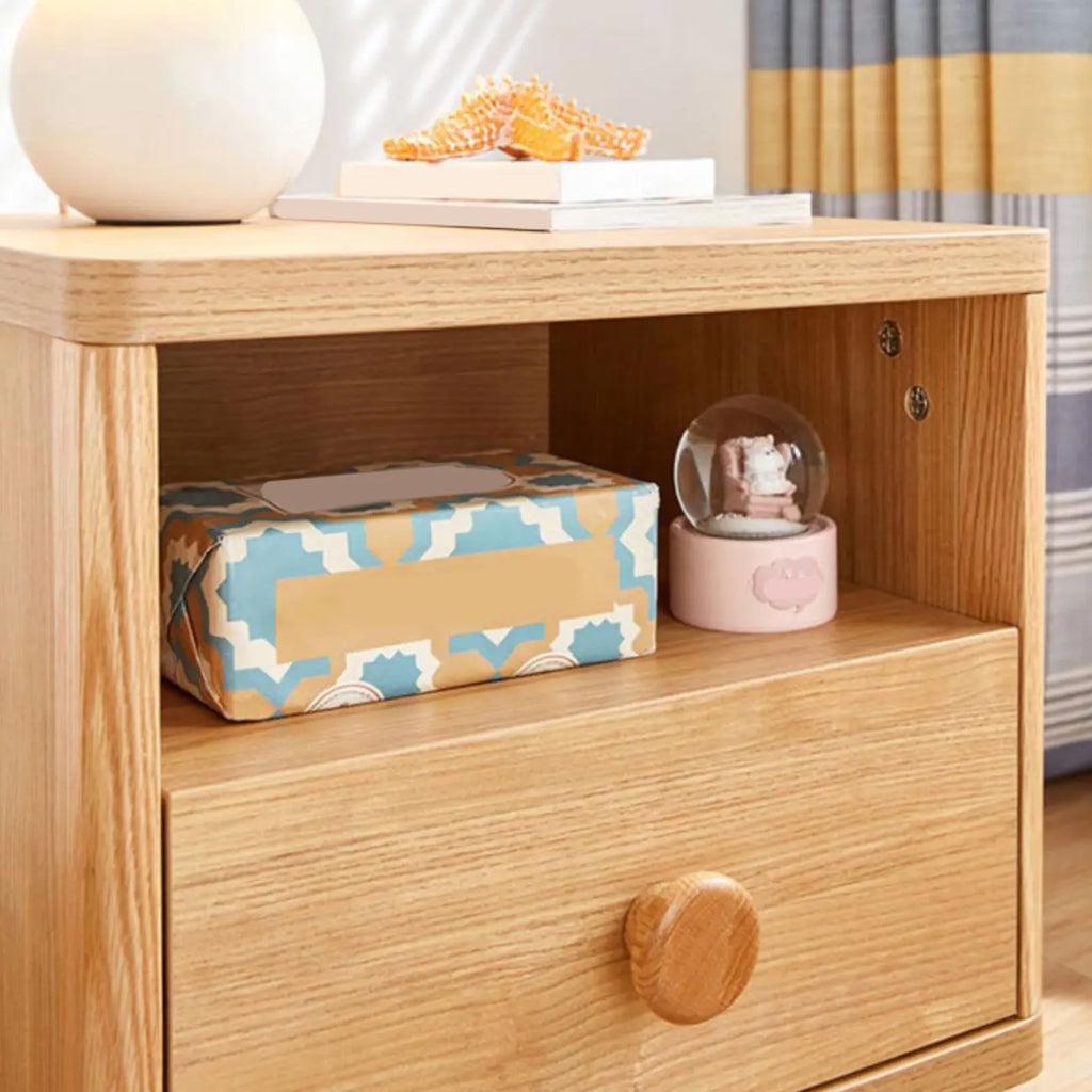 Table de chevet Childroom en bois massif à 2 niveaux avec pieds