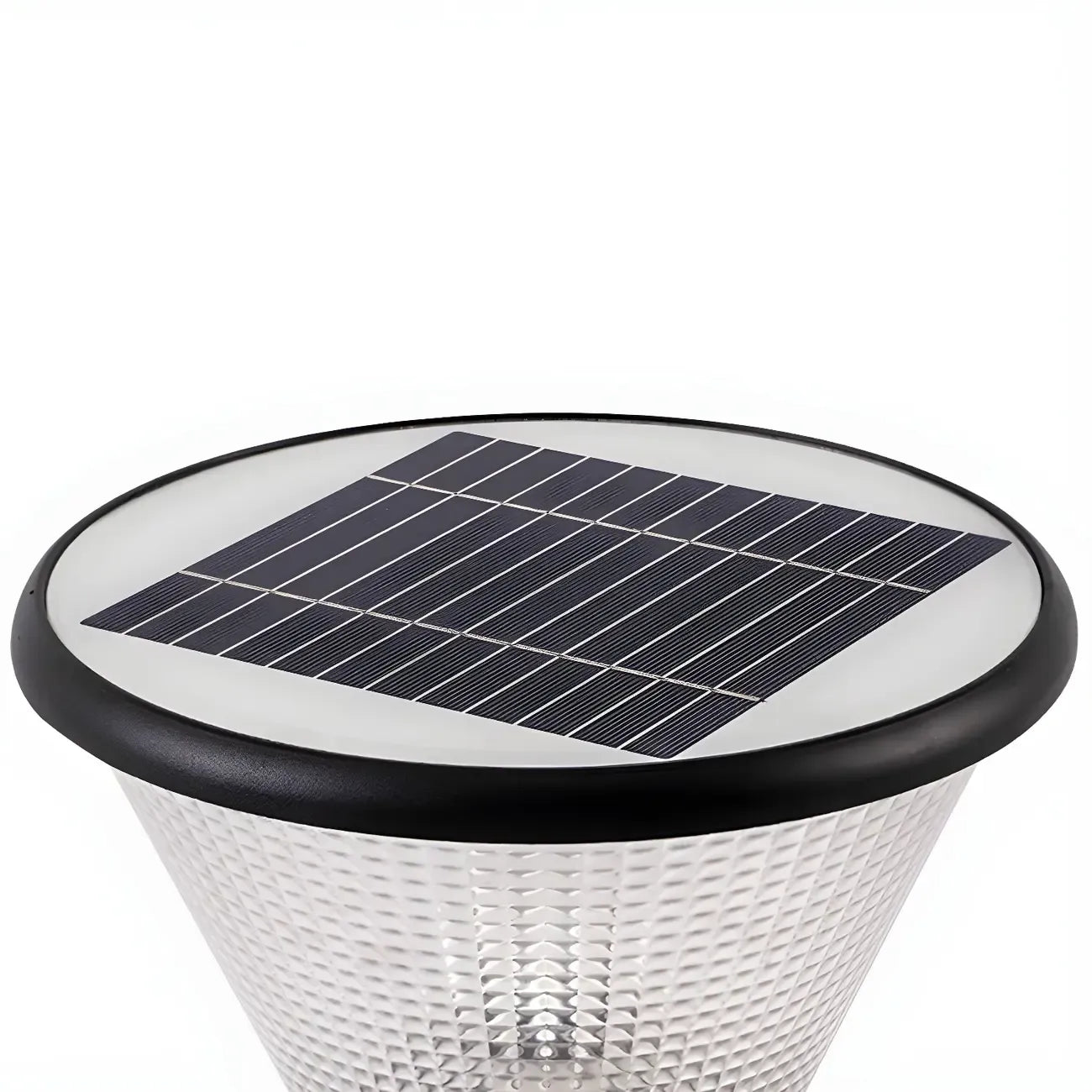 Lampadaires d'extérieur pyramidaux modernes à texture noire.