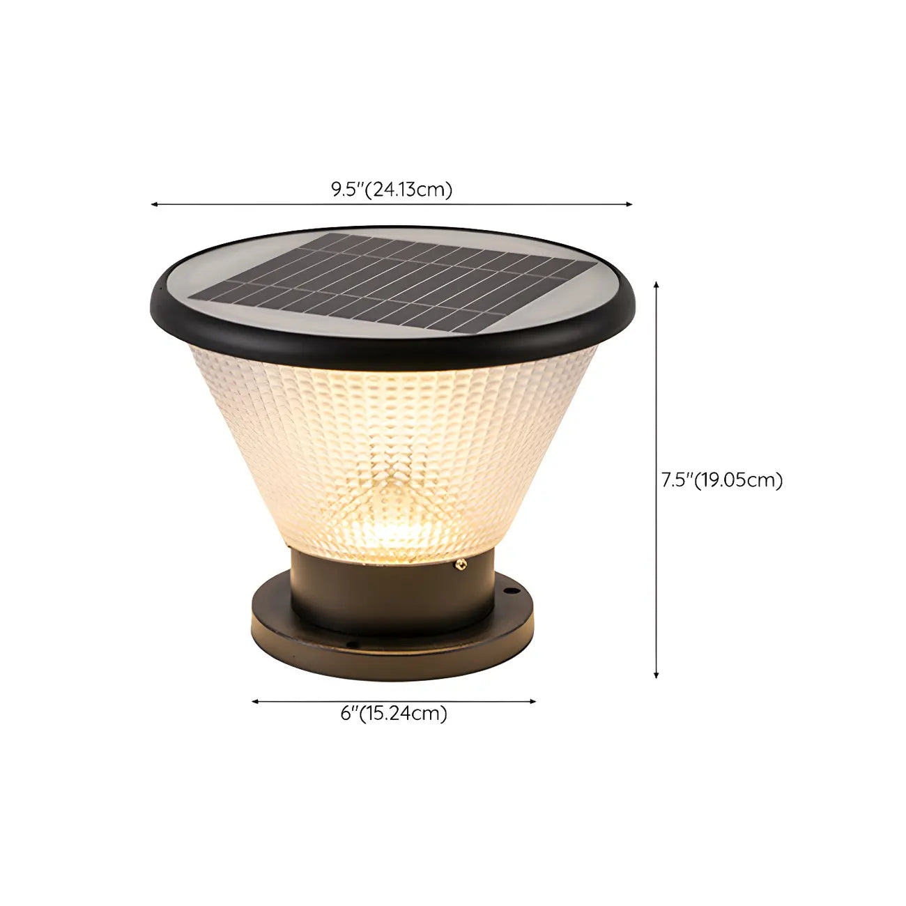 Lampadaires d'extérieur pyramidaux modernes à texture noire.