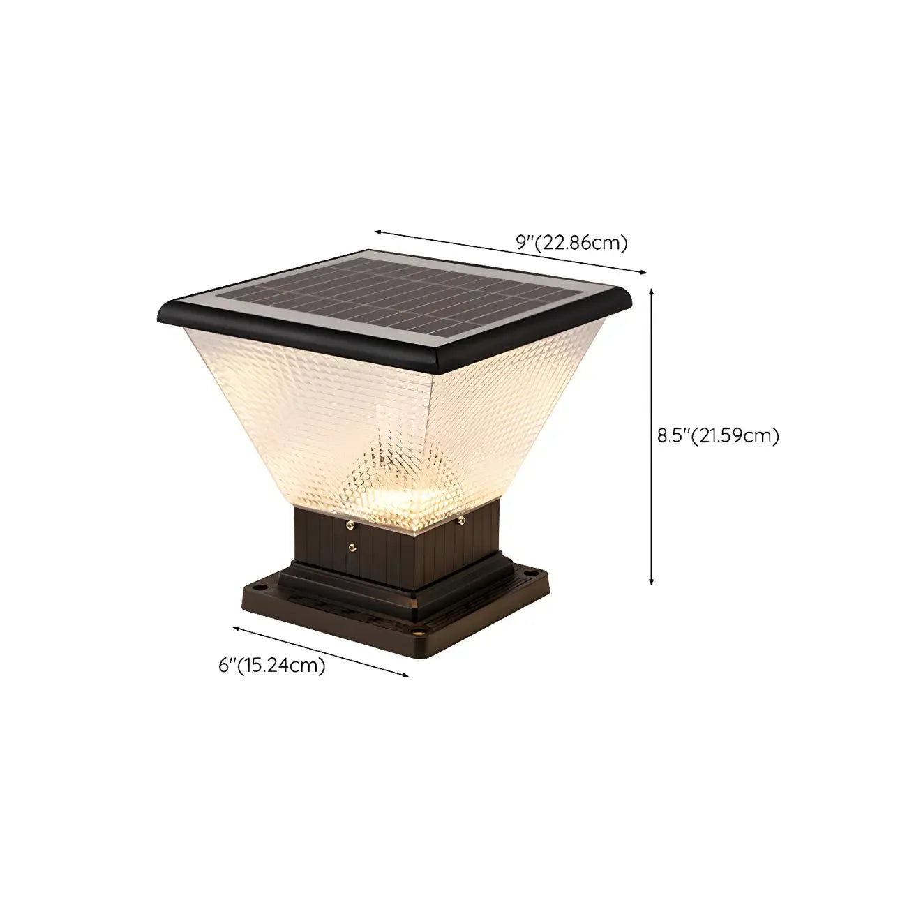 Lampadaires d'extérieur pyramidaux modernes à texture noire.