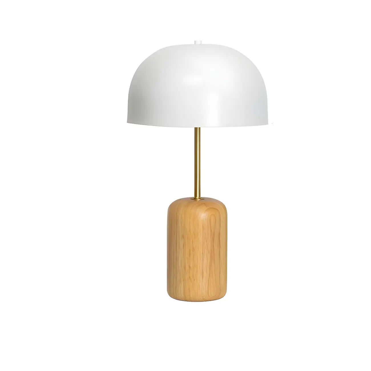 Lampe de chevet minimaliste en fer et bois en forme de dôme