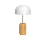 Lampe de chevet minimaliste en fer et bois en forme de dôme