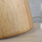 Lampe de chevet minimaliste en fer et bois en forme de dôme