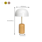Lampe de chevet minimaliste en fer et bois en forme de dôme