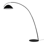 Lampadaire arqué en fer à dôme noir avec interrupteur au pied