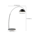 Lampadaire arqué en fer à dôme noir avec interrupteur au pied