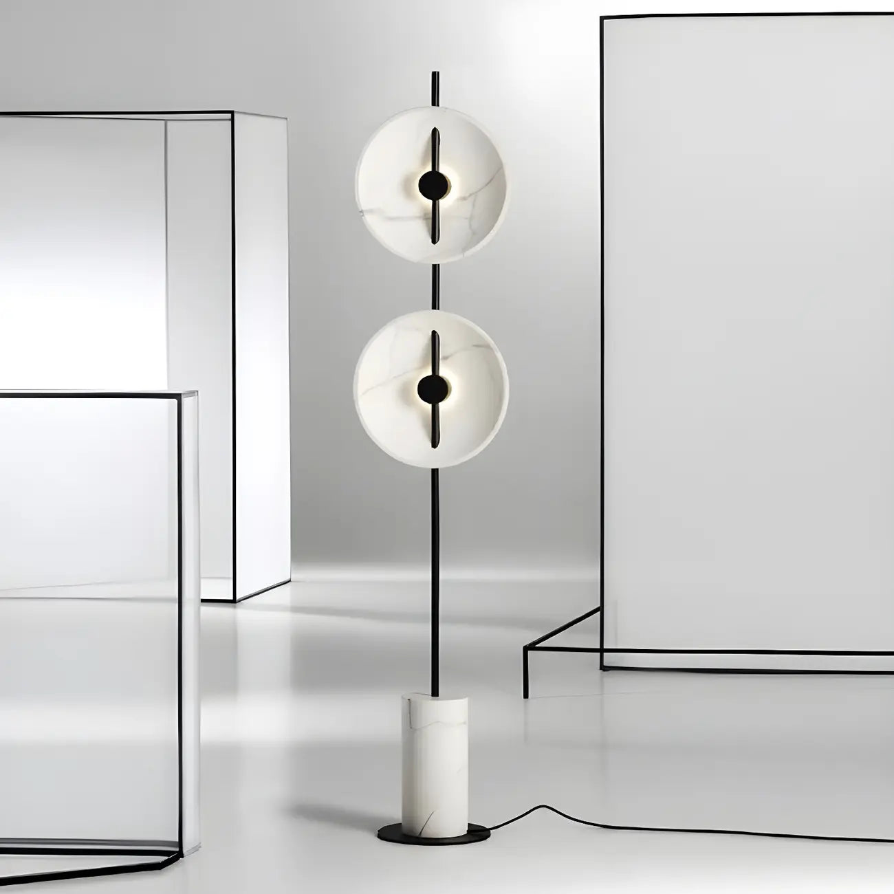 Lampadaire LED haut à 2 lumières avec lumière chaude pour les espaces de vie