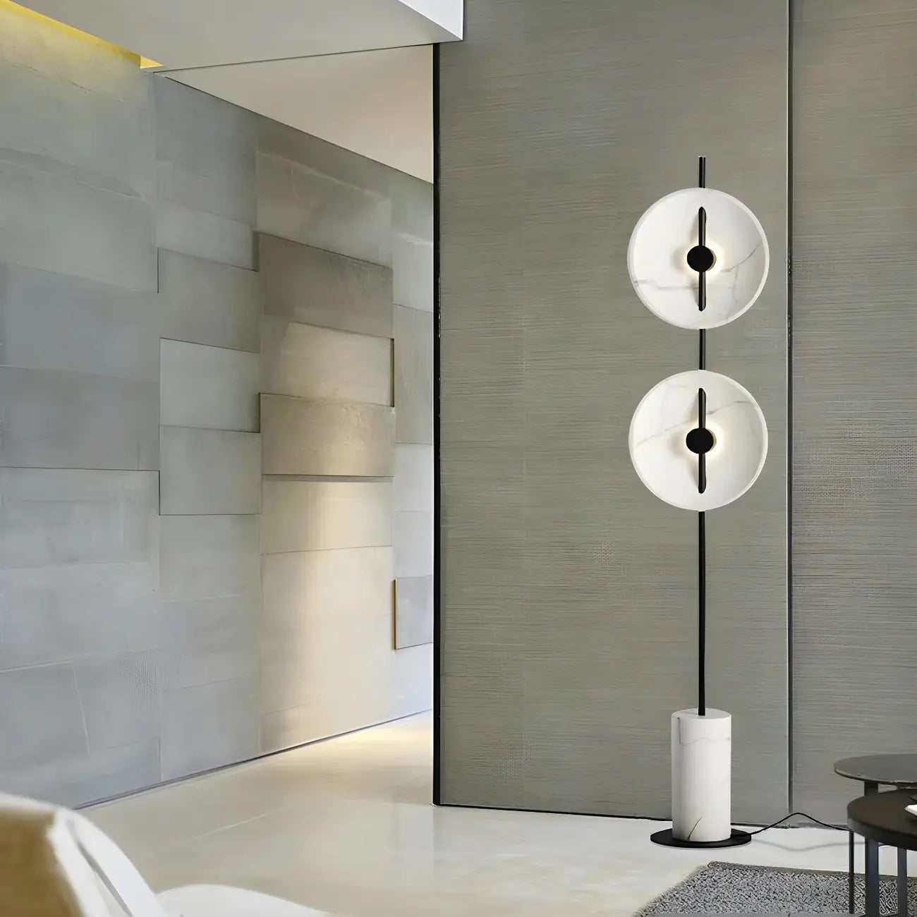 Lampadaire LED haut à 2 lumières avec lumière chaude pour les espaces de vie