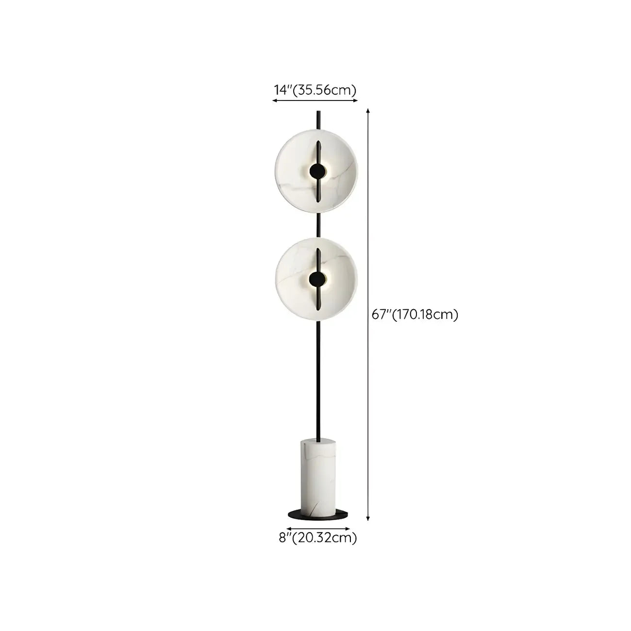 Lampadaire LED haut à 2 lumières avec lumière chaude pour les espaces de vie