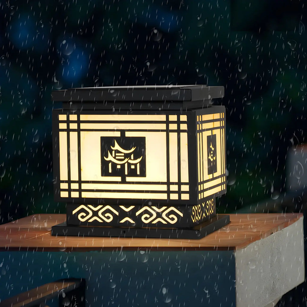 Lampes solaires d'extérieur à LED de style oriental noir silhouette